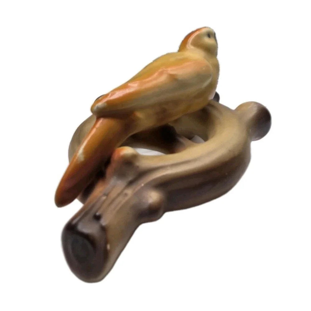 Vtg Czech Pottery Bird Pretzel Branch Vase Wall Pocket Czechoslovakia